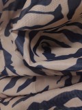 Plus Size Sheer Mesh Zebra Print Mid Dress With Gloves