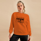 Women Loose Offset Pyrography Sweatshirt