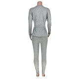 Solid Color Bat Sleeve Tight Blouse and Pant