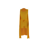 Plus Size Pit Just Chill Vest Top & Shorts 3-Piece Set with Long Sleeveless Coat