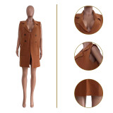 Winter Fall Tops Knitted Breasted Patch Pocket Cardigan Vest