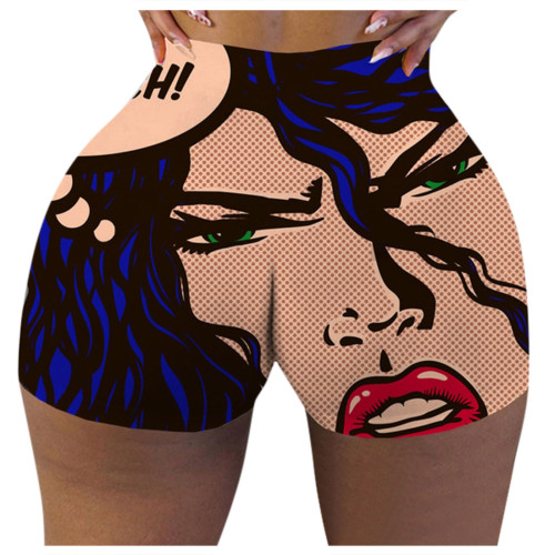 Ladies Pattern Printed Yoga Shorts