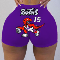 Womens Tight Pattern Printed Yoga Shorts