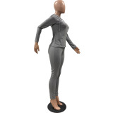Pure Color Hooded Sportswear 2 PC