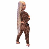 Coffee Sparkly Sequin Threaded Two Piece Set for Women Fall Winter Sport Suit Zipper Sweatshirts Jacket Top and Pants Tracksuit Clubwear