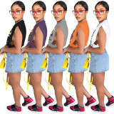 Casual White Cool Racing Print Bandage Hollowed Out Split Joint O Neck T-Shirts