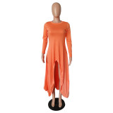 Solid Color Harem Irregularly Swallowtailed Dress