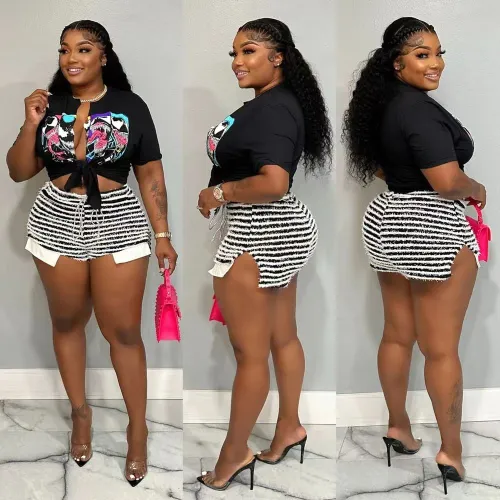 Ladies Casual Shot Stripe Lounge Shorts