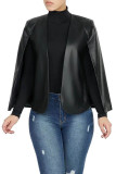 Black PU Leather Fake 2 Pcs Set