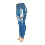 Street Hipster High Waisted Ripped Jeans