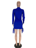 Digital Printed Colorful Lips Long Sleeve Club Dress