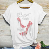 White Pullover Hot Drill Short Sleeve Tees