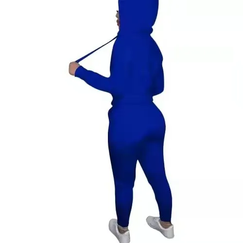 Blue Branded Clothings Embroidery Sportswear Casual Hoodie Pant Set