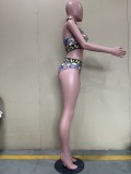 Casual Letter Print Halter Sleeveless Backless Short Set