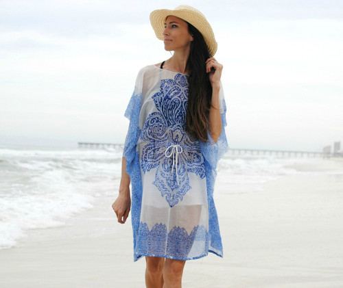 Chiffon Positioning Printed Beach Dress