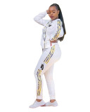 Casual Letter Print Hooded Two Piece Outfits