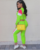 Casual Splicing Sports Two Piece Pant Set