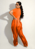 Spring Summer Ladies Suit Tassel Fashion Sportswear Pant Set
