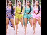 Casual Solid Purple Ribbed Crop Vest Top Short And Cardigan 3 Pieces Set