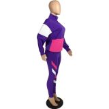 Casual Splicing Sport Pant Set