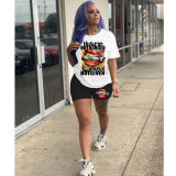 Summer Casual Print Two Piece Short Sets