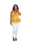 Summer Solid Color Yellow Sexy Straps Camisole