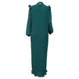 Chiffon Frill Trim Pleated Dresses