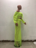 Sexy Hollow-out Tassel Design Two-piece Skirt Set (Cover-up)