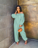 Solid Color Off Shoulder Jumpsuit