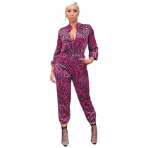 Autumn and Winter Long Sleeve Leopard Print Jumpsuit Autumn and Winter Long Sleeve Leopard Print Jumpsuit