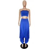 Solid Color Strapless Crop and Harem Pants