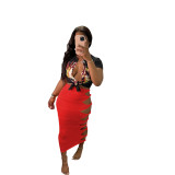 Hollow Knotted Long Beach Skirt