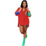 Casual Thread Stitching Colorful Button Embroidery Cardigan Irregular Shirts