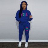 Women's Printing Casual Fashion Two-piece Hoodie Sweatshirt Set
