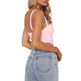 Fashion Pleated Cutout Camisole Top