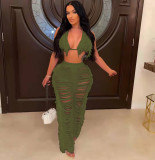 Knitted Tassel Sexy Two Piece Beach Outfits for Women Swimsuit Summer Vacation Matching Sets
