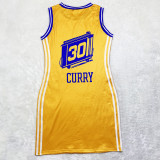 Casual Sleeveless Double-sided Pattern Printed Webbing Basketball Mini Dress