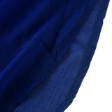 Solid Color Sexy See Through Single-breasted Lapel Slits Chiffon Shirt
