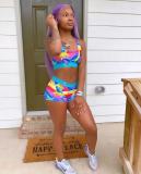Casual Print Letter Vest and Shorts