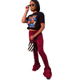 Solid Color Bloomers Pleated Trousers
