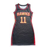 Sleeveless Letter Print Ladies Baseball Shirt Dress
