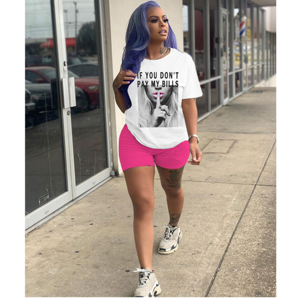 Summer Casual Print Two Piece Short Sets