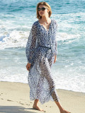 Chiffon Leopard Point Beach Robe