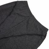 Solid Dark Grey Tight Stacked Pants