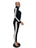 Casual Letter Embroidery Zipper Sports 2 Piece Set