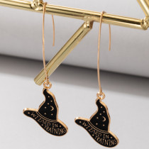Black Simple Magic Hat Stud Earrings