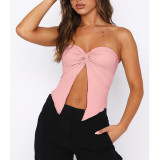 Solid Kink Bandeau Sexy Strapless Top