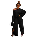 Casual Crop Top and Trousers