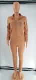 Solid Color Hotfix Letters Womens Fashion 2022 Autumn Clothing Two Pieces