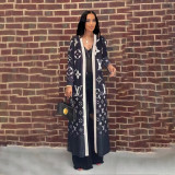 Soft Elegant Printed Cardigan Long Sleeve Woolen Outer